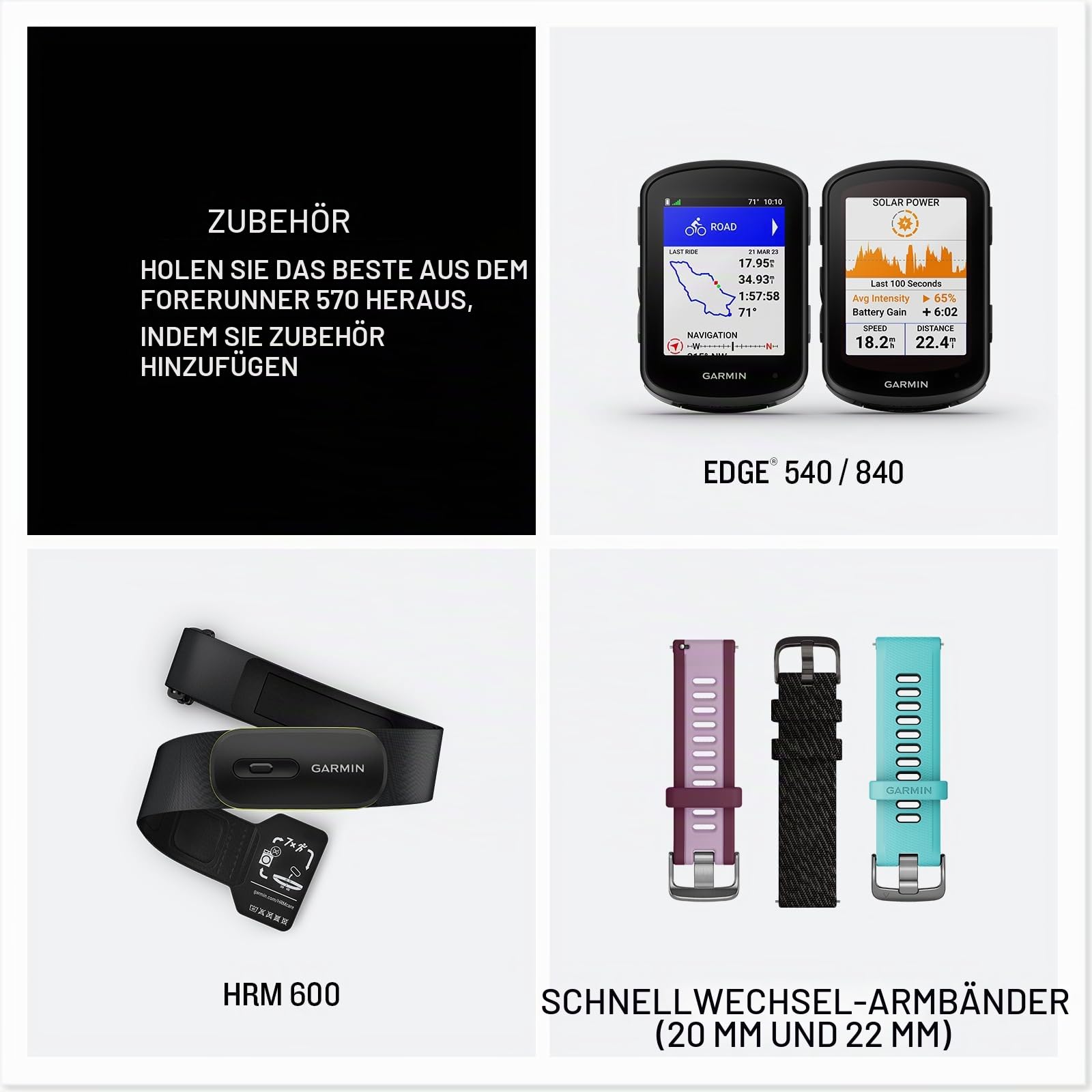 Garmin Unisex Forerunner 570-42 mm GPS-Uhr, schwarz-schiefergrau Aluminium, 42mm | Kleinere erweiterte GPS-Lauf- und Triathlon-Smartwatch, AMOLED-Display, Trainings- und Wiederherstellungsfunktionen