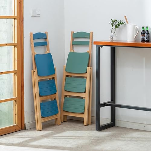 Miniatura 5 de Taburete de bar plegable, taburete de escalera de 3 escalones, escaleras de madera multifuncionales con capacidad de carga de 330 libras para el