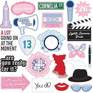 xo, Fetti Party Era Photo Props - 26 Count | Bachelorette Backdrop, Concert Birthday Party Photo Booth, Birthday Background Decorations