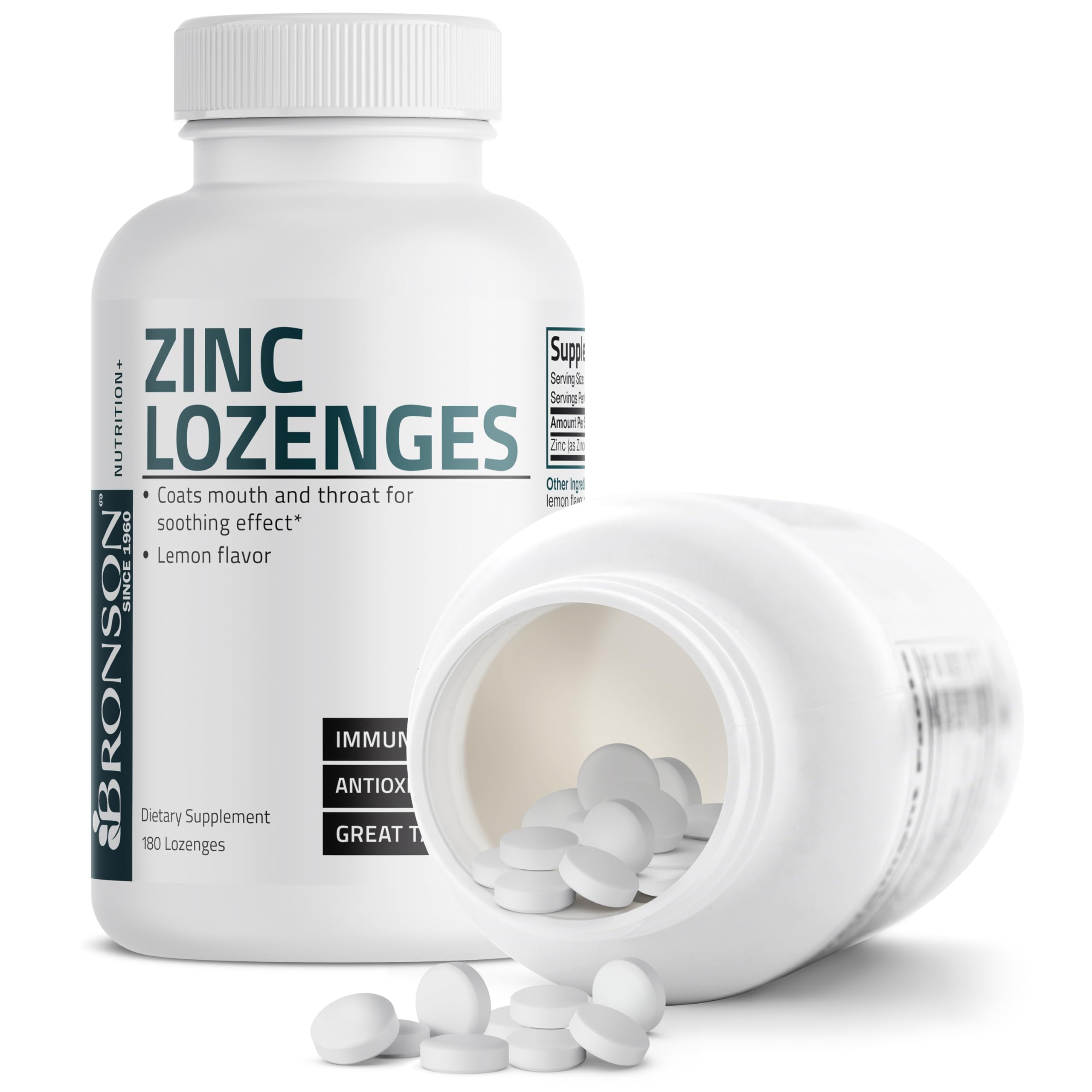 Bronson Zinc Immune & Antioxidant Support, Lemon Flavor, 180 Lozenges — Amazon image 6