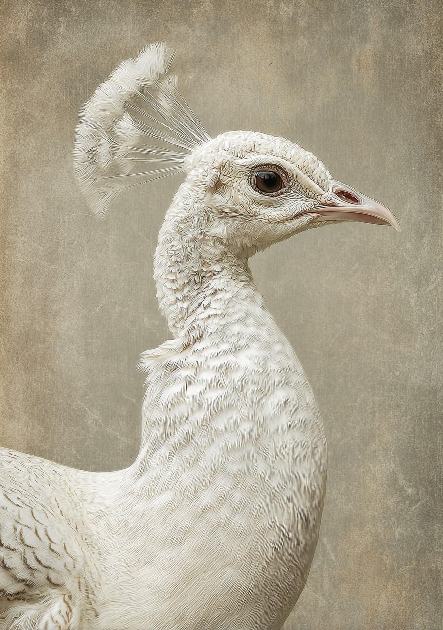 WANGWANGMIAO Paint by Numbers for Adults White Peacock- DIY Oil Painting Kits with Brushes and Acrylic Pigment, 16x20 inch Canvas，with Frame