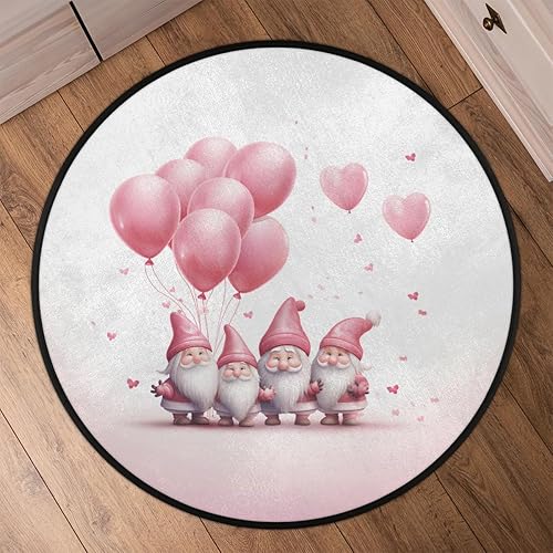 Miniatura 6 de Christmas Scene Cute Santa Gnome (15) Round Area Rug 3ft Machine Washable Circular Rugs for Dining Room Table Bedroom Playroom Throw Rugs for Dog