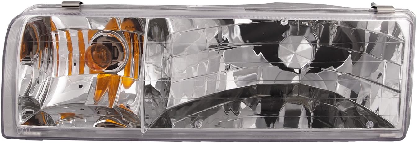 HEADLIGHTSDEPOT Chrome Housing Halogen Left Driver Headlight Compatible With Damon Intruder 2000-2001