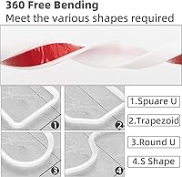 Vista 3 de Barrera plegable de 118 pulgadas para umbral de ducha, tapón de agua de silicona autoadhesiva para bañera, protector contra salpicaduras de agua