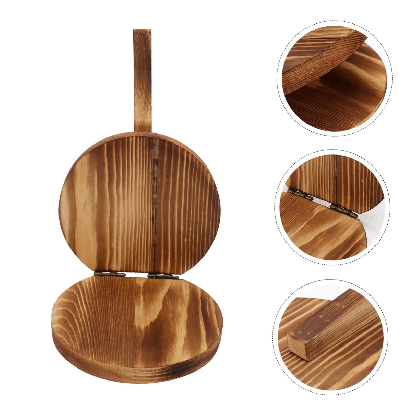 HEALLILY 1Pc Handmade Wooden Dumpling Wrapper Mold Dough Pressing Tool for Kitchen Non Slip Handle Food Grade for Making Dumplings and Pastries