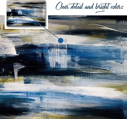 Miniatura 38 de Lienzo artístico para pared, pinturas de arte abstracto, fantasía azul, grafiti colorido sobre fondo blanco; decoración artística moderna para sala