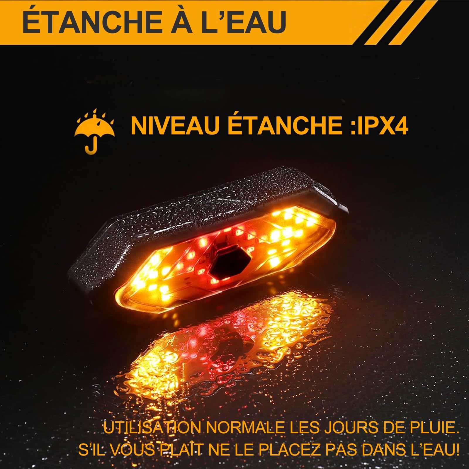 EBUYFIRE Feu Arrière Vélo LED Clignotants Télécommande 5 Modes IPX4 USB Rechargeable Klaxon Montage Universel