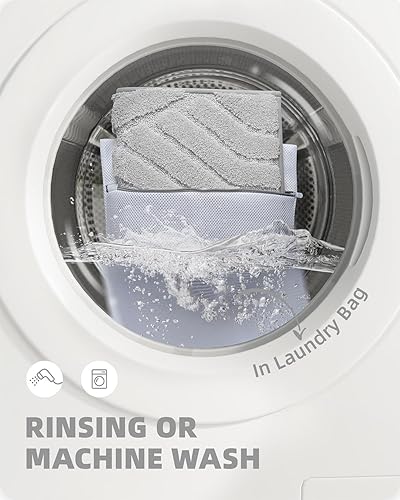 Miniatura 6 de Color&Geometry Alfombras de baño grises, antideslizantes, absorbentes, gruesas, suaves, lavables, de 16 x 24 pulgadas, alfombra de baño pequeña para