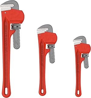 Stalwart - 75-Ht3012 Plumbers Pipe Wrench, 3 Piece 14-Inch, 10-Inch, 8-Inch Set – Home Improvement Hand Wrenches With Adjustable Jaws And Storage Pouch By