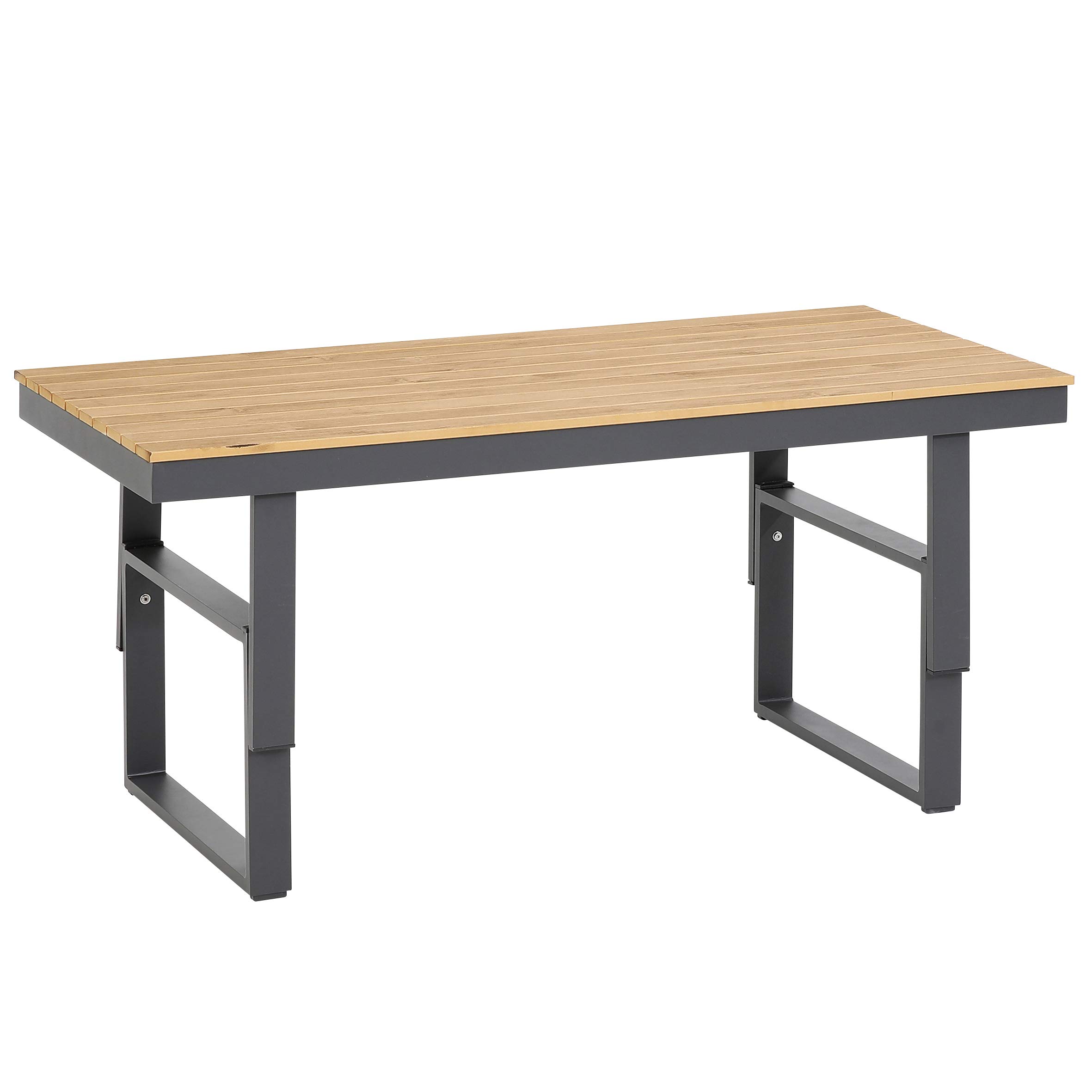greemotion Salon de Jardin Modulable San José, Mobilier de Jardin en Aluminium 5 Places, Canapé d’Angle Extérieur et Table, Coussins Inclus, Anthracite