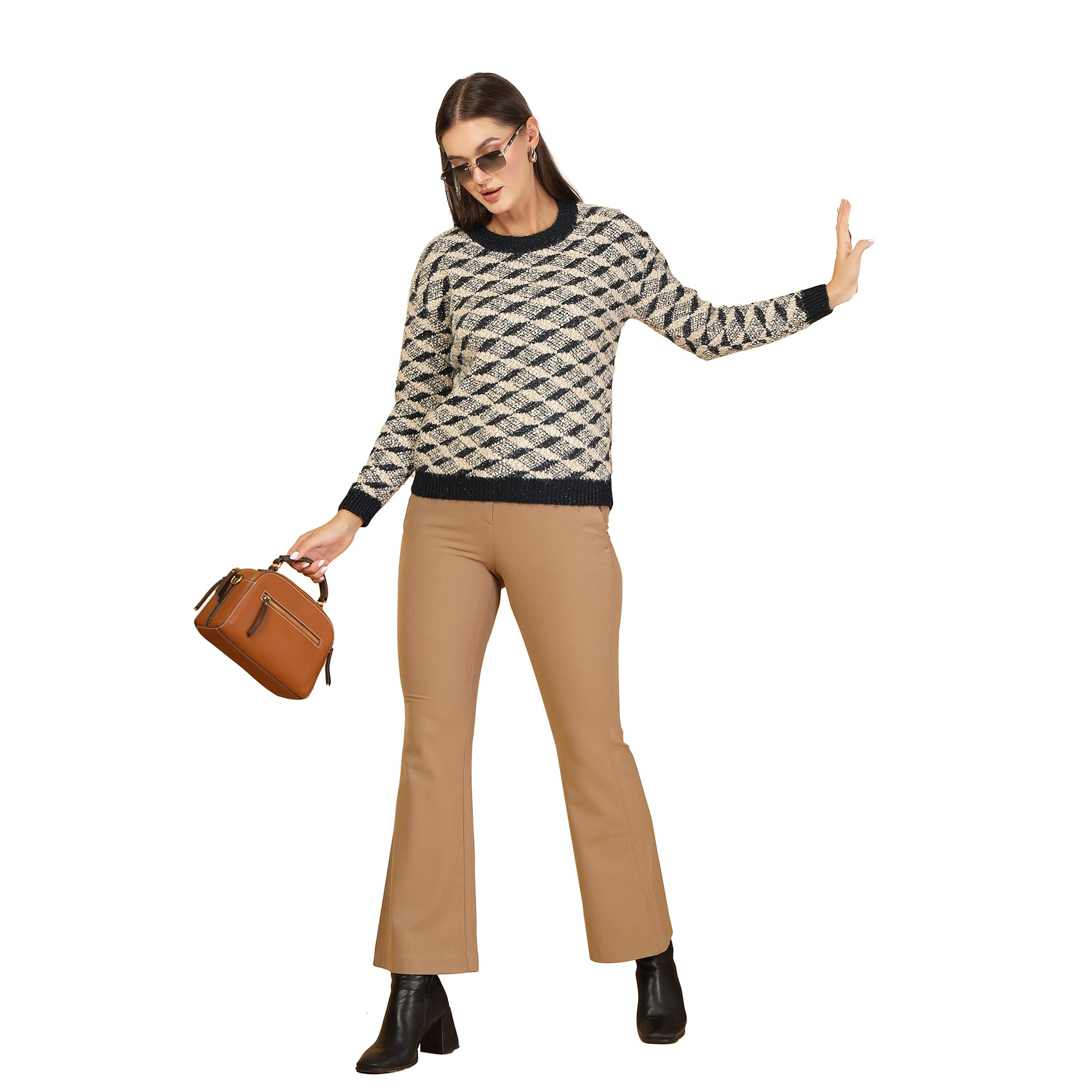 thirty threads Women Self Design Checked Pullover Multi_T5W 25457-picture-32