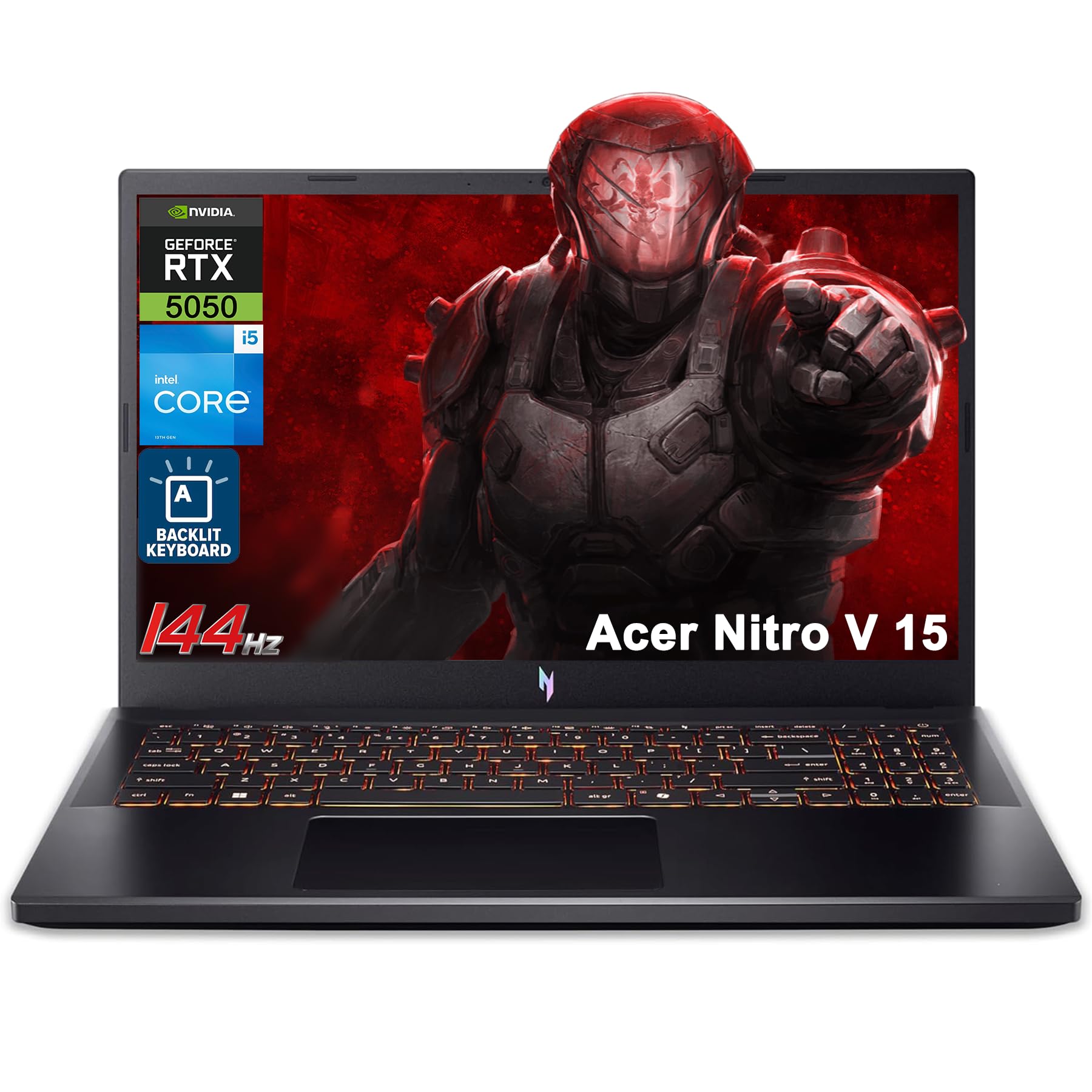 iCarp Customized Laptop Made with Acer Nitro V 15 Gaming Laptop 15.6" FHD IPS 165Hz Intel 8-core i5-13420H 16GB/32GB/64GB RAM 512GB/1TB/2TB SSD RTX 5050 GDDR7 DLSS4 Backlit Thunderbolt Win11