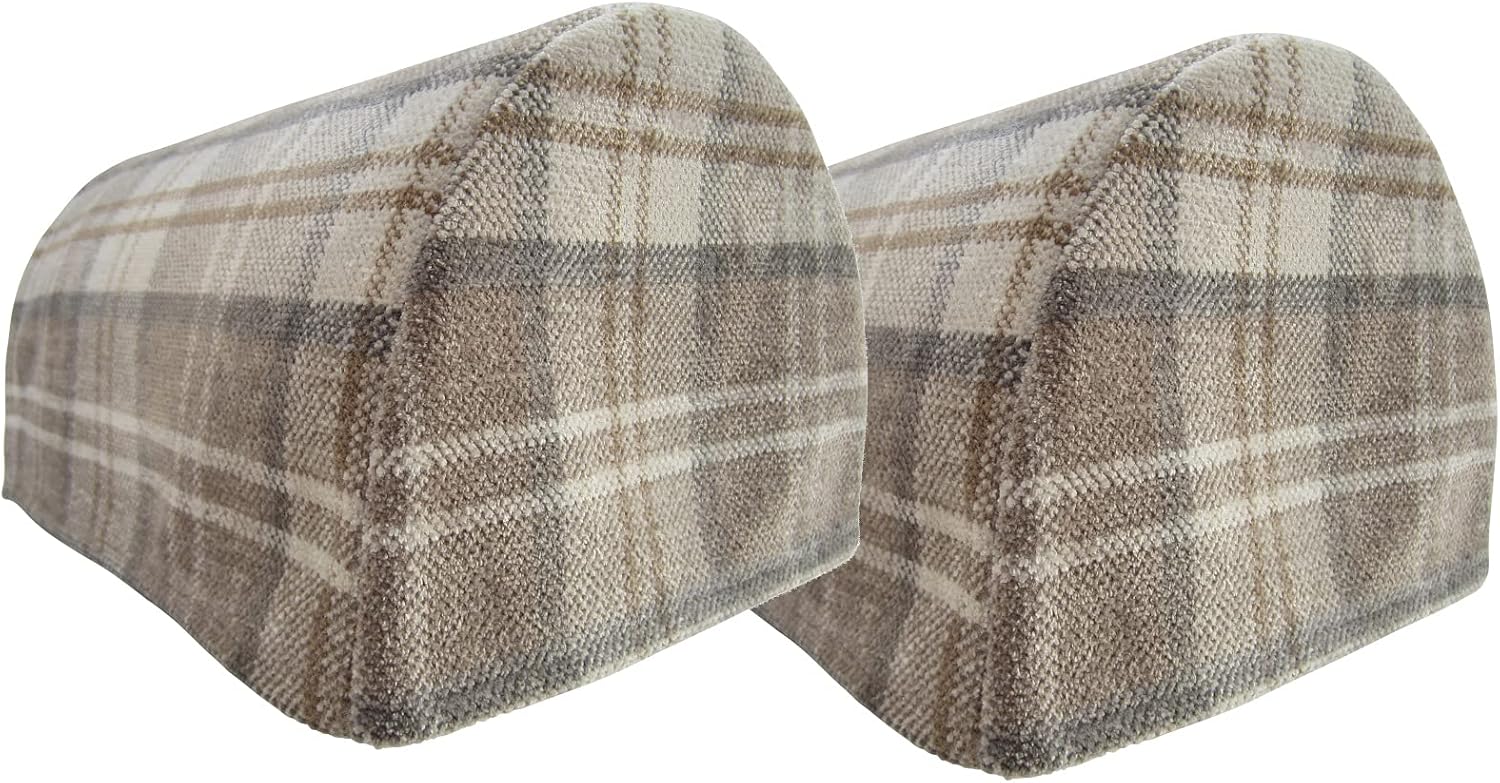 Crushed Velvet Chenille Pair Of Standard Round Ar Caps Soft Touch Sofa