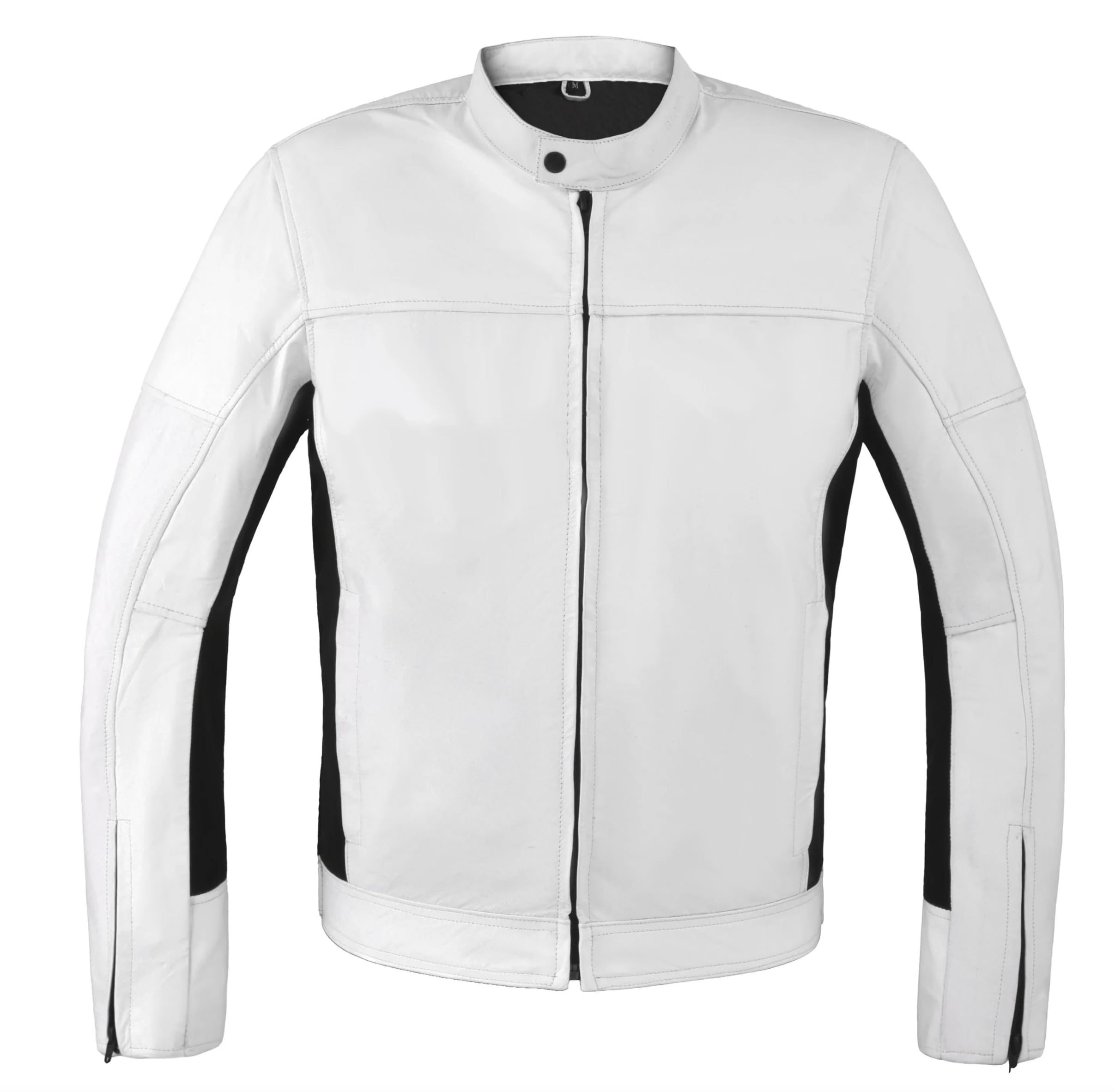 Guerrero Giacca da Moto in Pelle bianca modello Streetfighter, con Protezioni Omologate CE tg.L