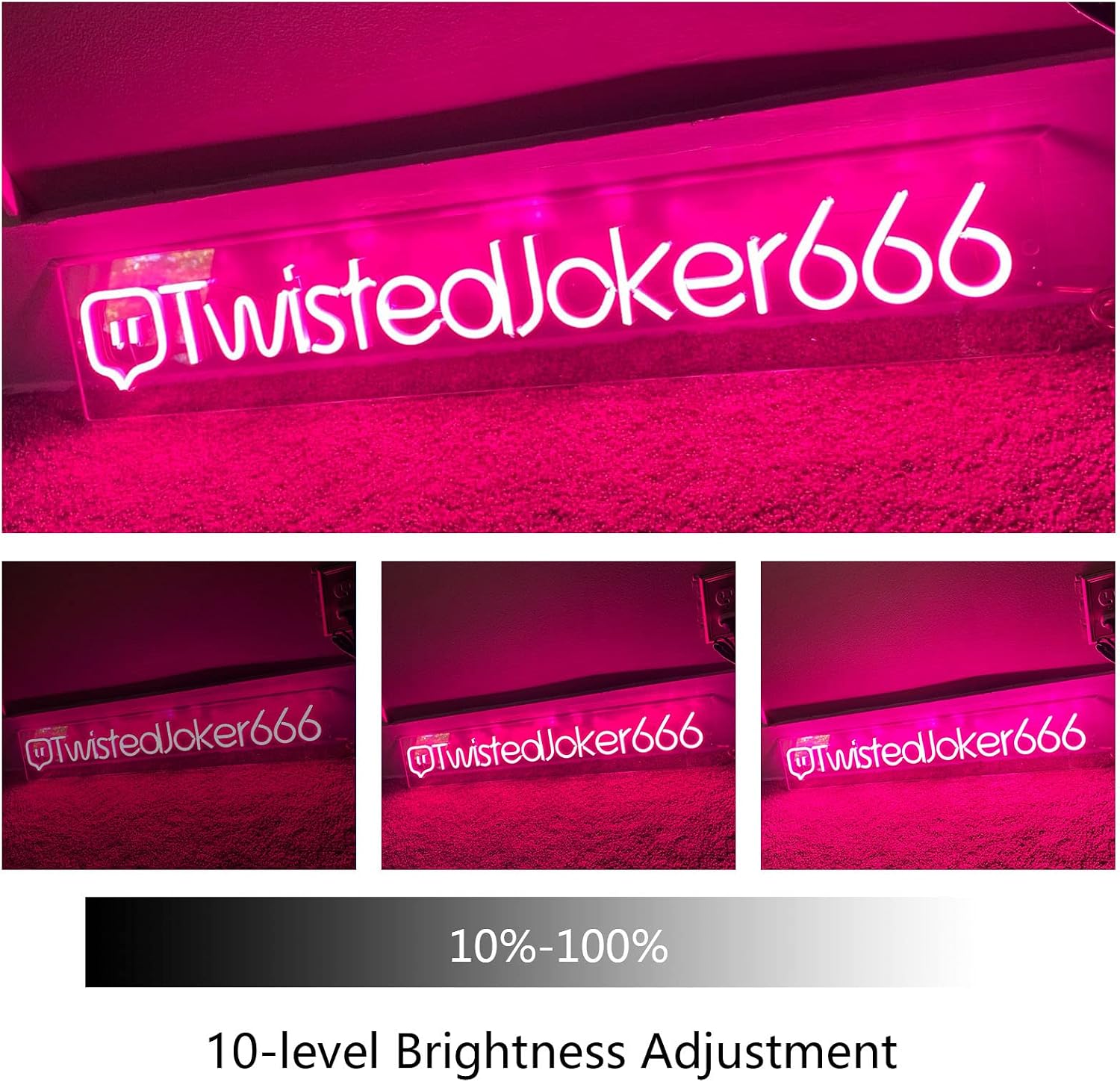Custom Twitch Neon Sign, Personalized Gamer Tag LED Neon Light, Twitch Username Neon Live Streaming Sign Wall Decor Gift for Gamers, Social Media Streamers Influencers, Twitch Core Logo Business Sign