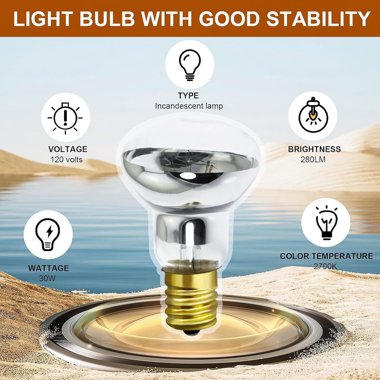 Replacement Bulbs for Lava and Glitter Lamps - 30W R39 E17 Reflector Bulbs, Dimmable, Soft Warm White Glow, Long Life, High Temp Resistance (2pack)