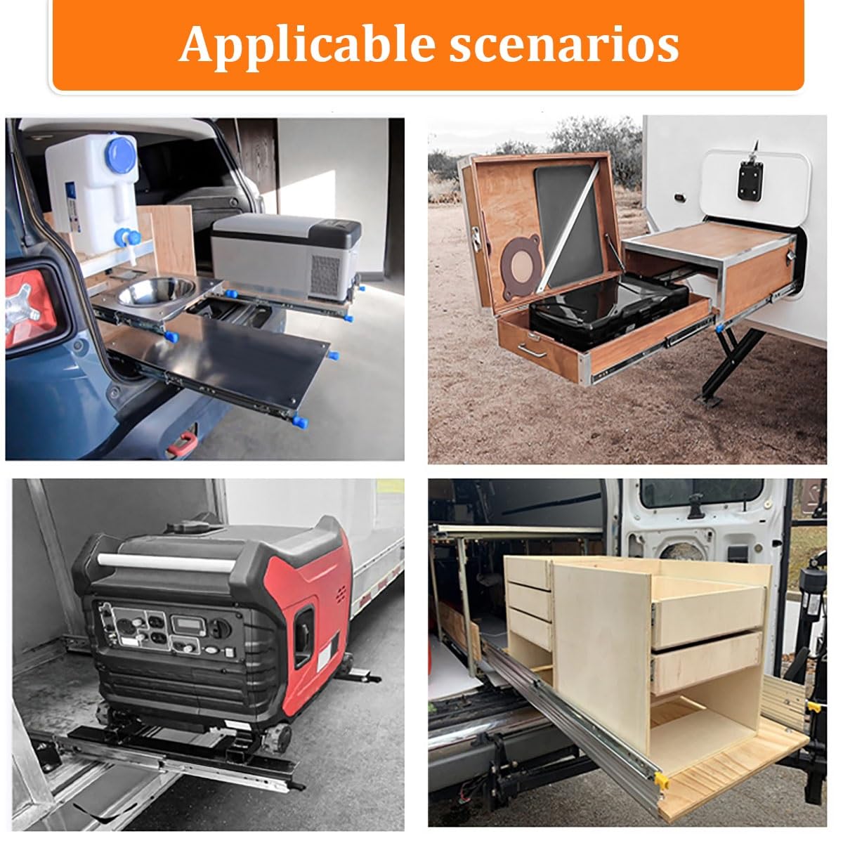Scorrevoli industriali per cassetti resistenti con serratura, capacità di 226,8 kg, guide di estensione complete silenziose per cassetta degli attrezzi, cucina, camper