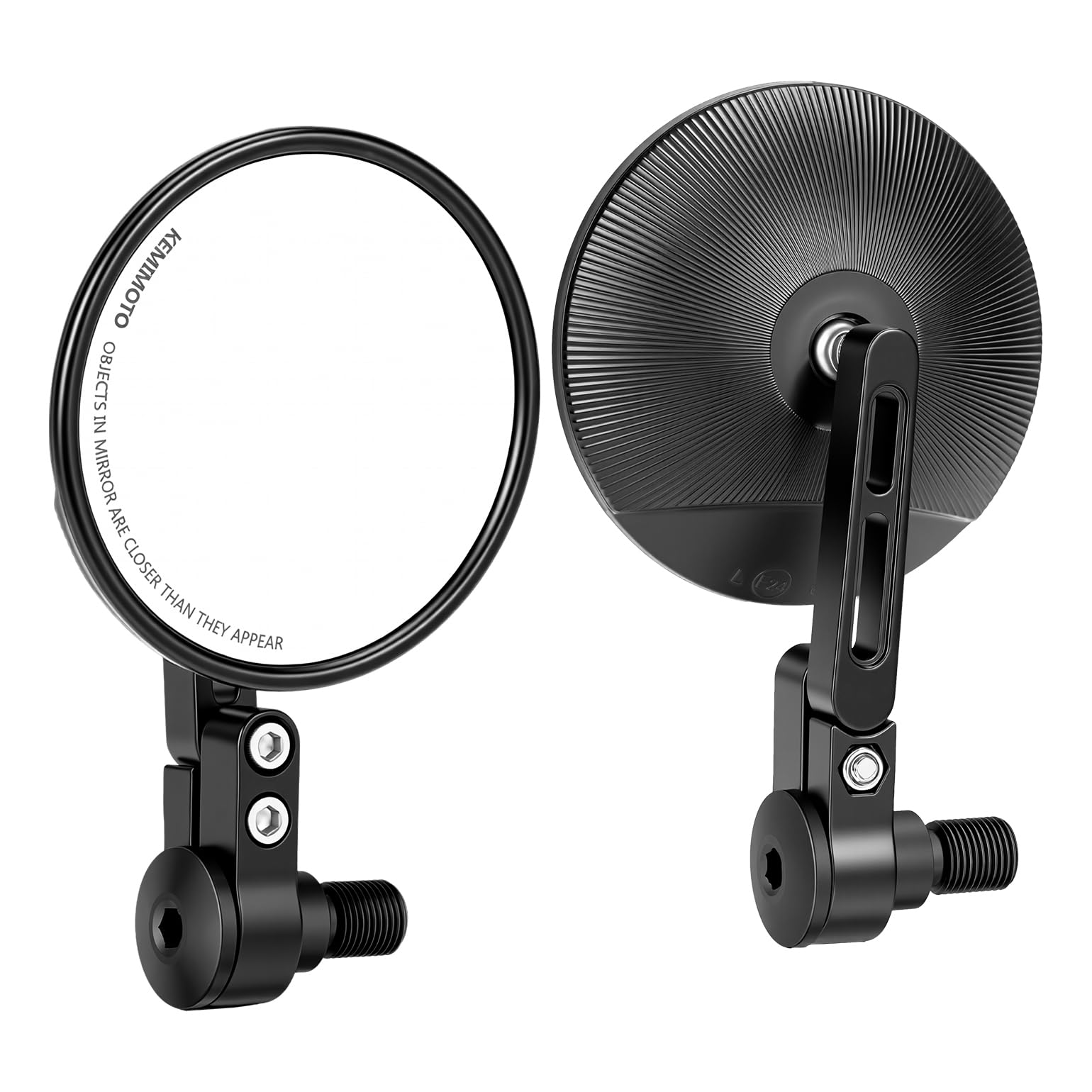 KEMIMOTO Specchietto Retrovisore Manubrio, Specchietti Moto Omologati E24 con CNC per MT-07, MT-09, XSR700, XSR900, TMAX, Tondi Specchi Moto per Maniglia a Vite MR16