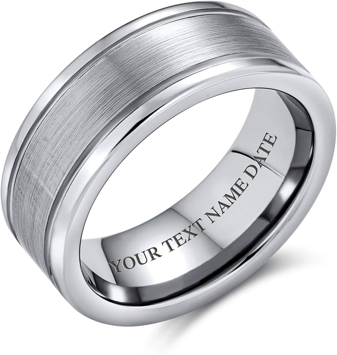 Bling Jewelry Black Silver Two Tone Stripe Couples Titanium Wedding Band Rings For Men For Women Comfort Fit 6MM