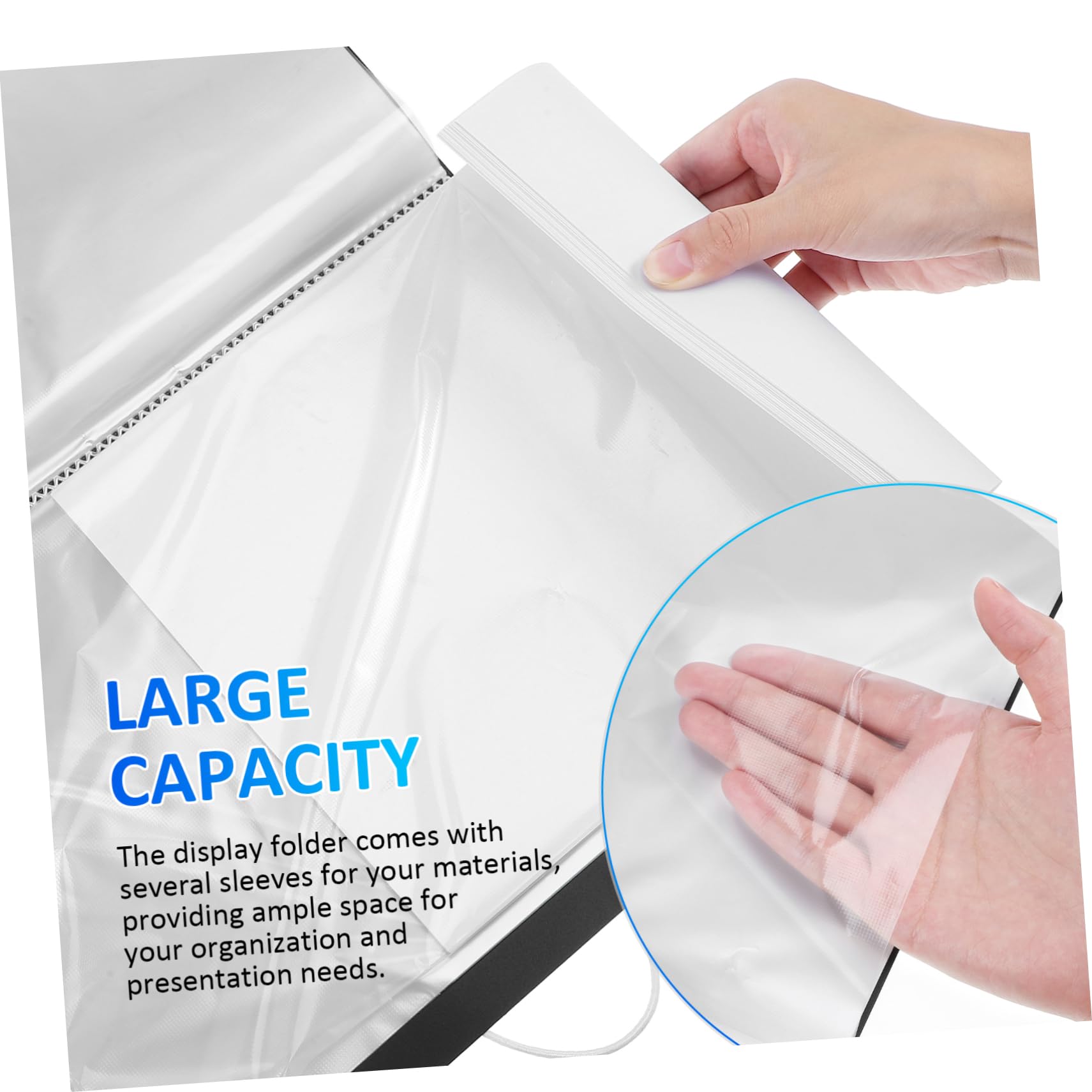 Classeur à Pochettes Transparentes A4 5 Pièces en Pp pour Organisation