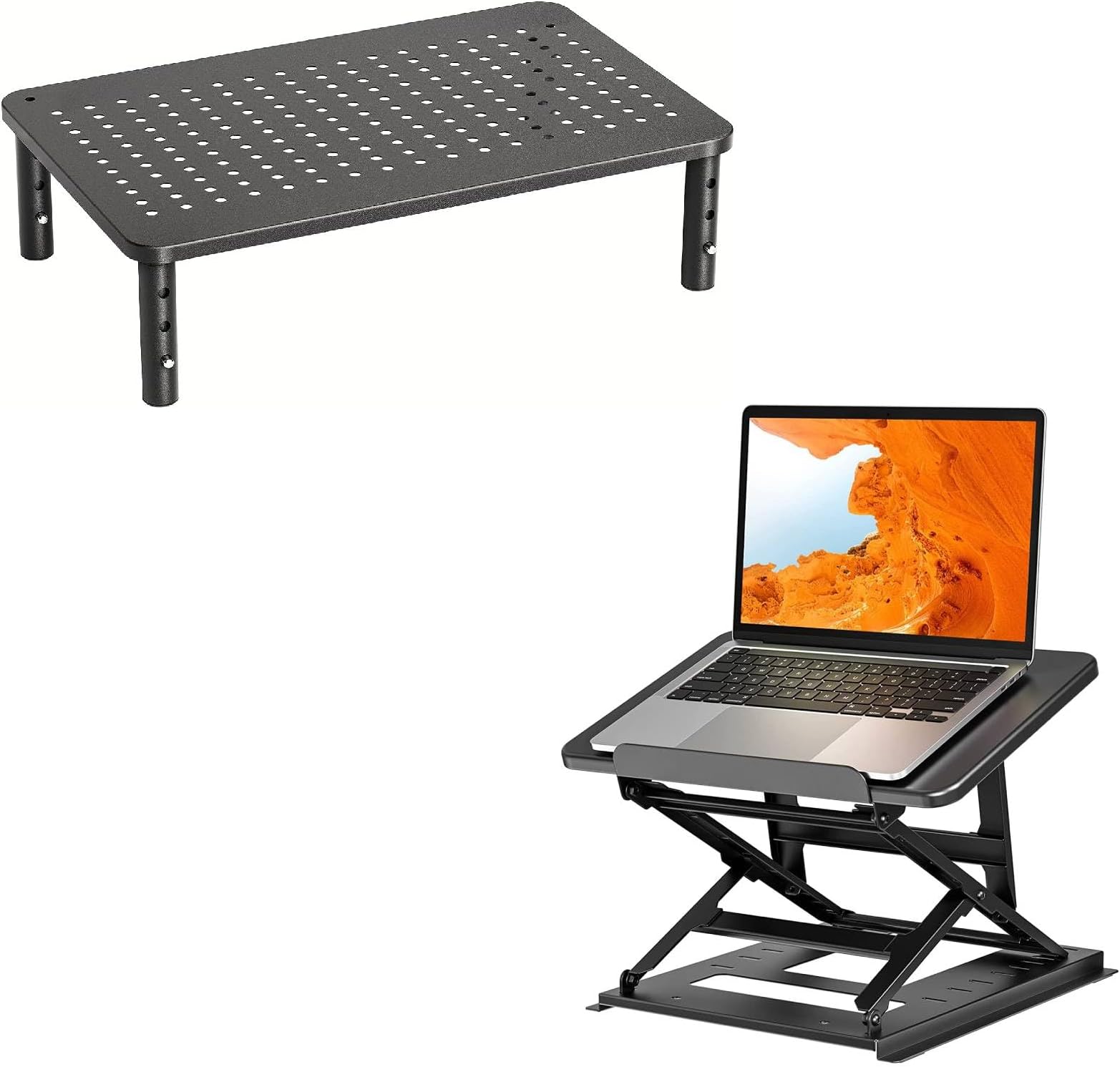 Amazon.com: HUANUO Monitor Stand, Adjustable Height Laptop Riser ...