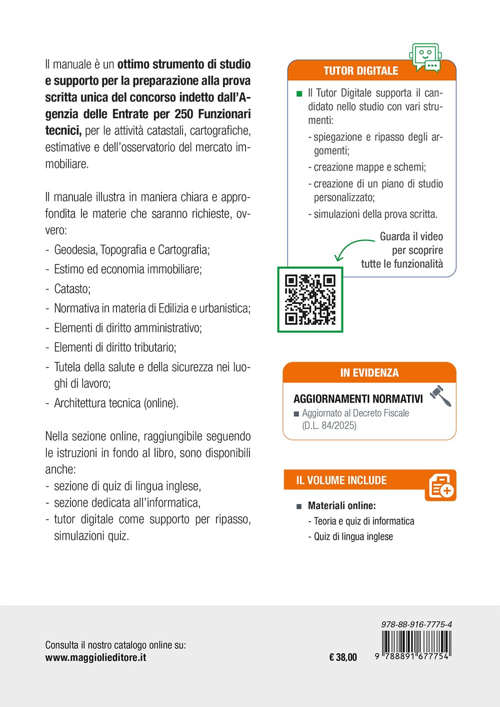 Concorso agenzia delle entrate 250 funzionari tecnici Manuale teoria quiz prova unica scritta tutor digitale