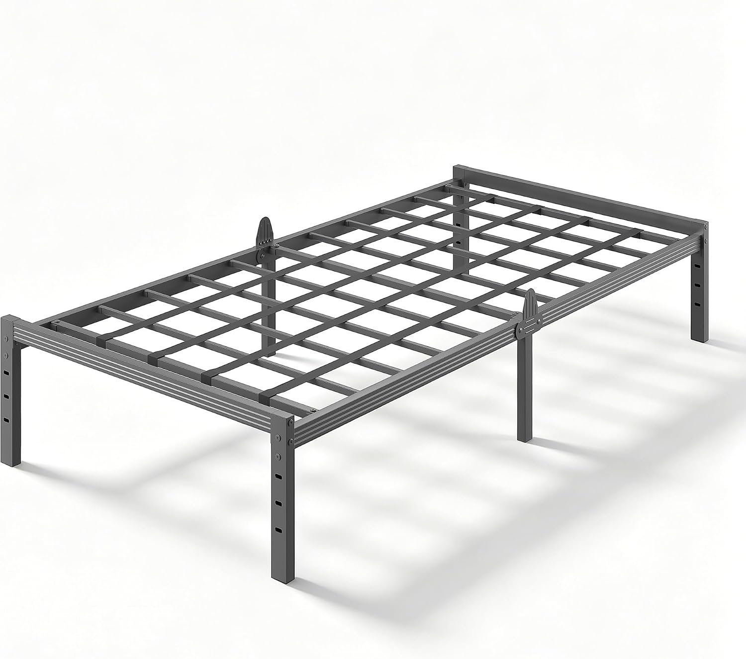 ZIYOO 14 inch Twin Metal Bed Frame for Bedroom, Guest Room & College Dorm, Heavy Duty Platform Bed with Sag-Resistant Support, No Box Spring Needed, Anti-Slip Steel Structure, Easy Assembly, Black