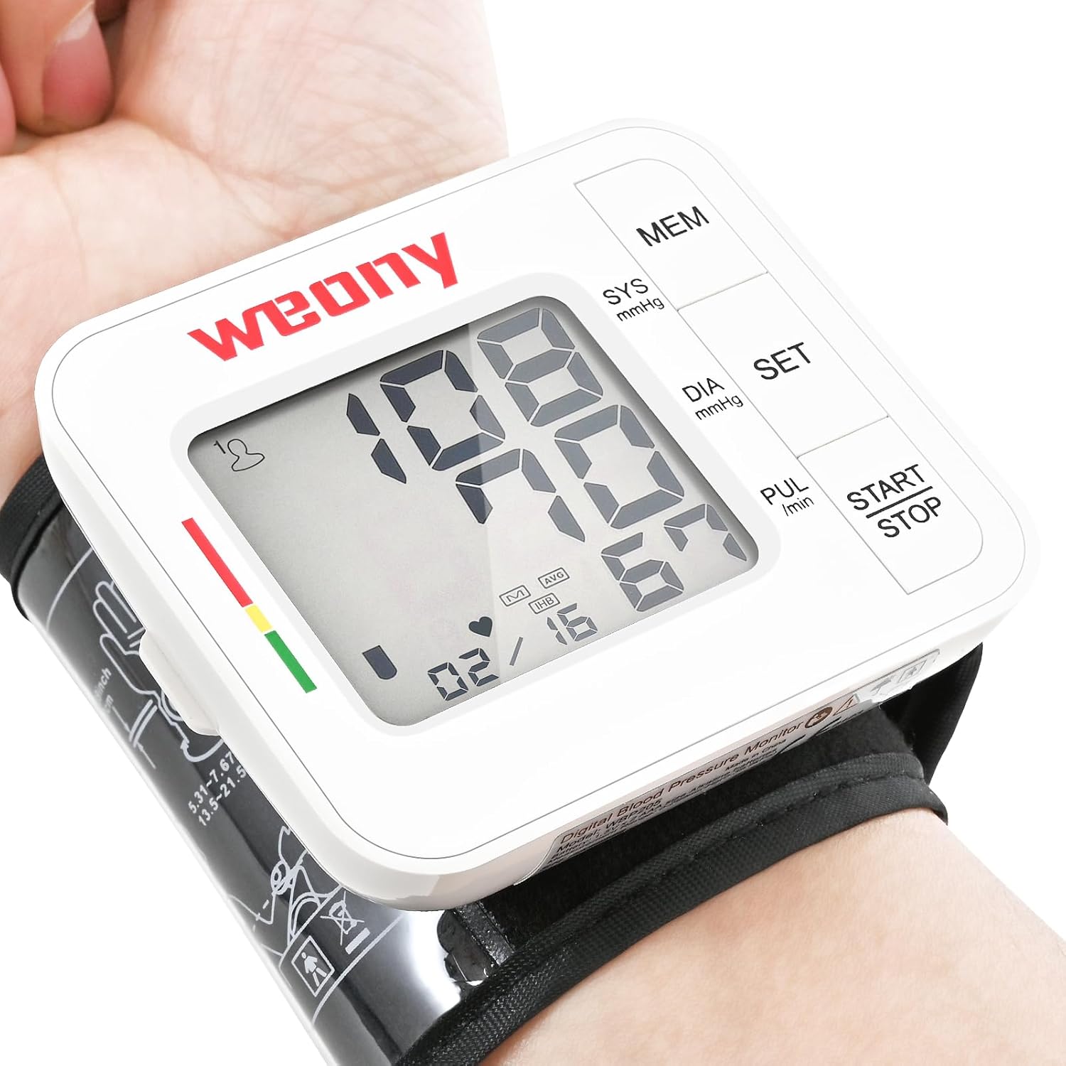 Blood Pressure Monitor for Home Use,Automatic Wrist Blood Pressure Monitor,Adjustable Wrist Blood Pressure Cuff (5.3-8.5”) 2*90 Reading Memory Digital Blood Pressure Machine with Carrying Case