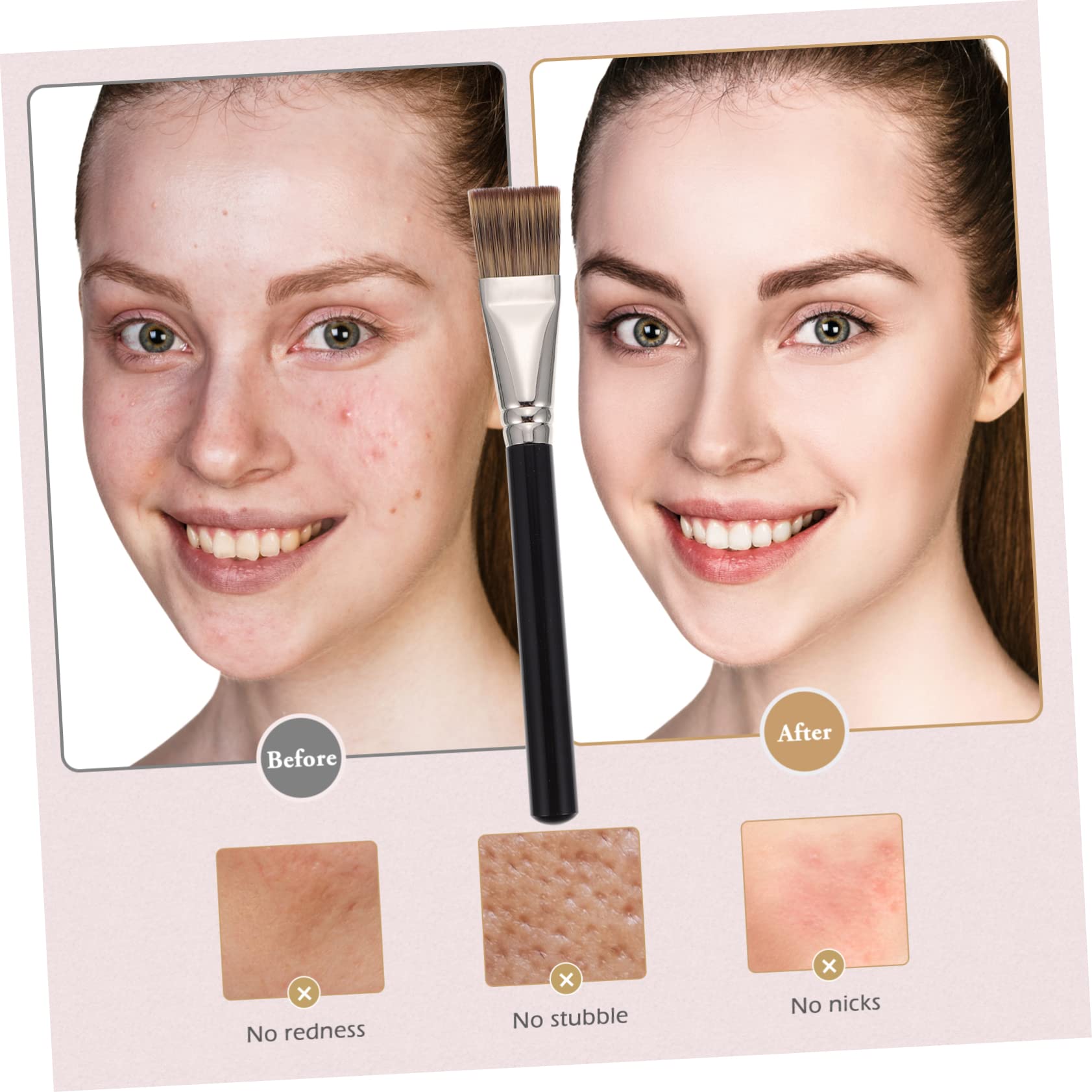 MAGICLULU 5 Pz Pennello Da Trucco Pennello Per Fondotinta Per Trucco in Polvere Pennello Per Il Viso Senza Cuciture Pennelli Cosmetici Mancare Manico in Legno Testa Piatta Fondazione