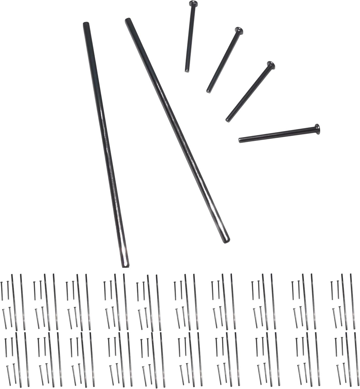 20 Set 1/64 Scale Wheels Modified Hollow Shaft & Mushroom Nails Suitable for 1 64 Scale Diecast Cars DIY Tires (Each Set Contains 2 Hollow Shafts and 4 Mushroom Nails) (0.7in/18mm)