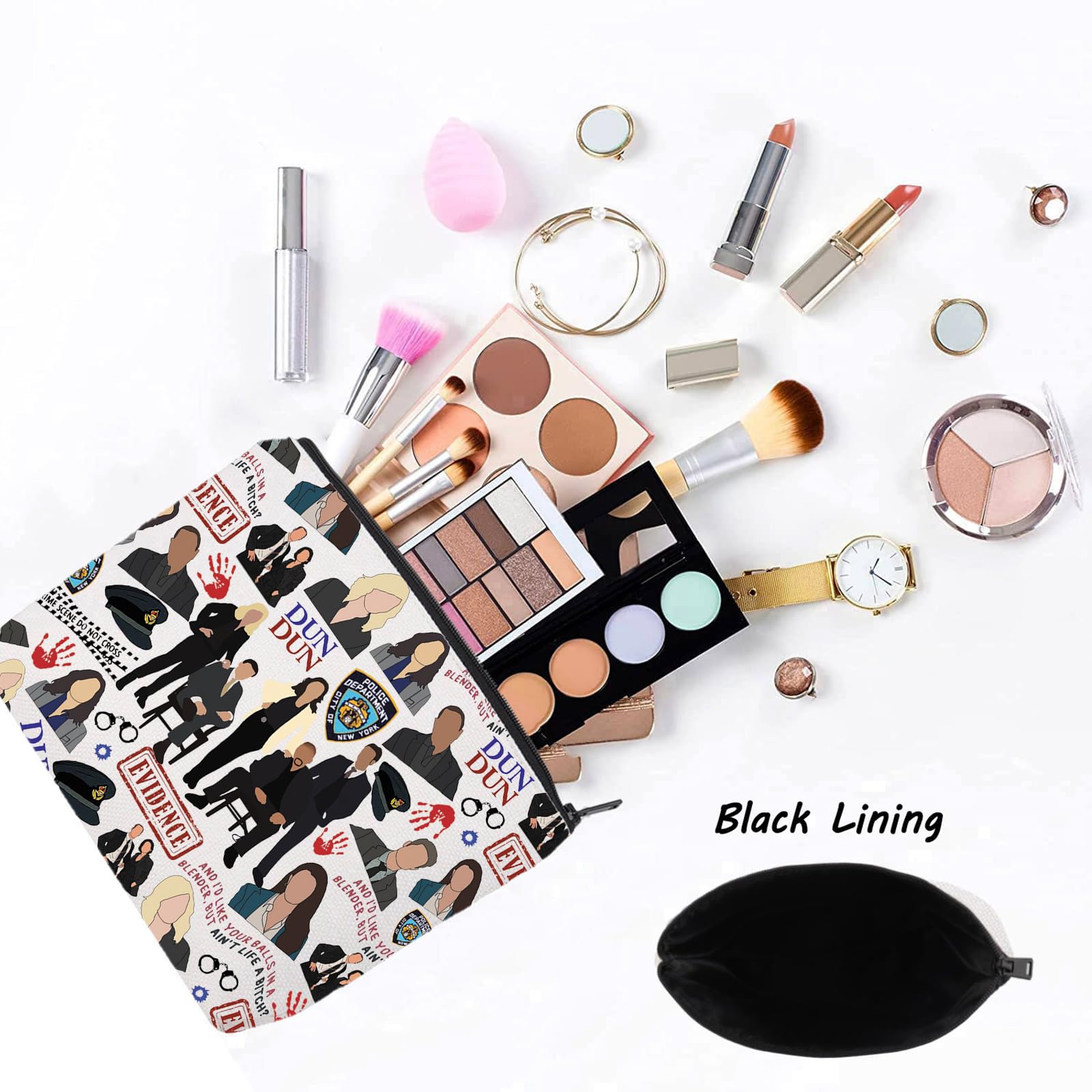 LEVLO Law Order Robert Goren Cosmetic Makeup Bag Olivia Benson Fans Gift Alexandra Eames Zipper Pouch Bag Law Detective TV Show Merchandise Dun Bag - Image 3