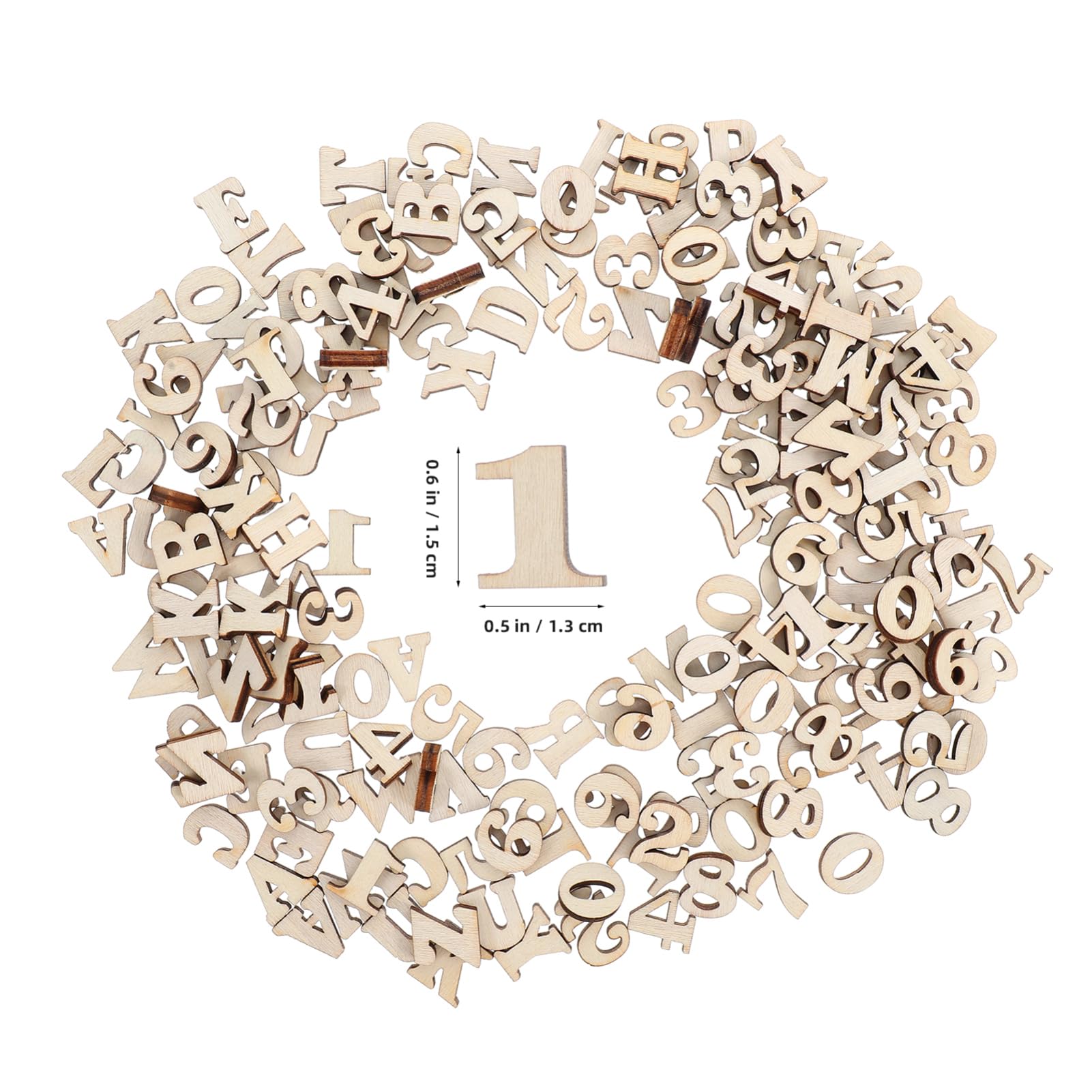 ARTIBETTER DIY Wooden Letters Numbers Set 200pcs Rustic Decor Large Letters for Wall Arts Crafts Early Learning