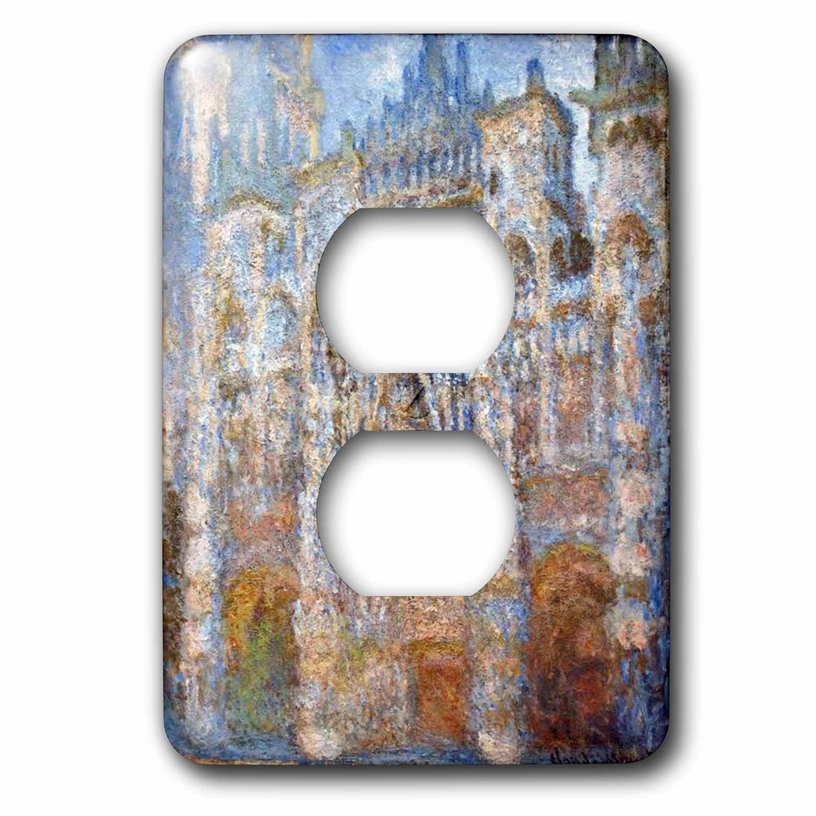 Impression de Monet Peinture de la magie de la cathédrale bleu cache-prise décoratif 2 prises