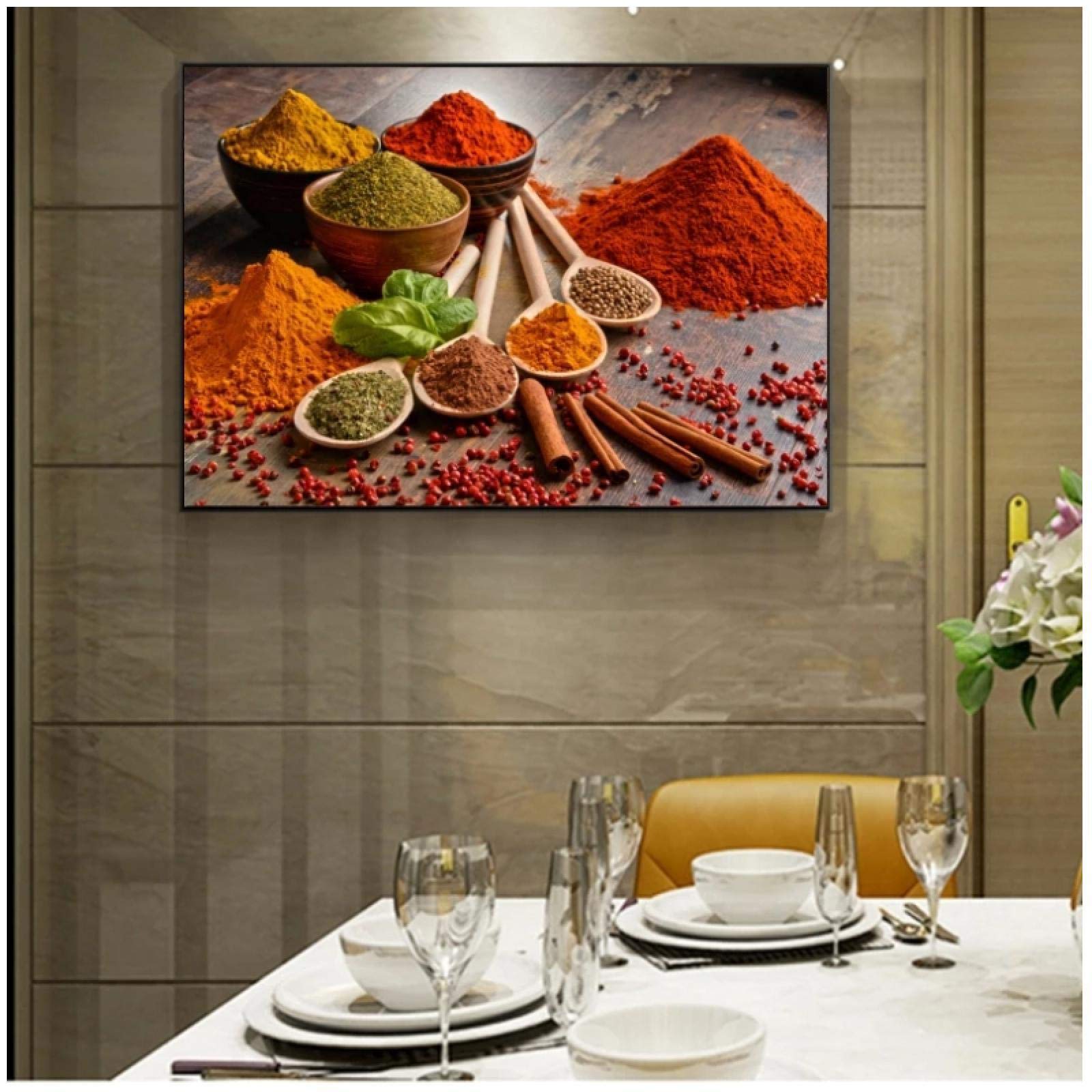 Pinturas en Lienzo de Hierbas y Especias Modernas en la Cocina Carteles y Grabados para Pared decoración del hogar y la Cocina