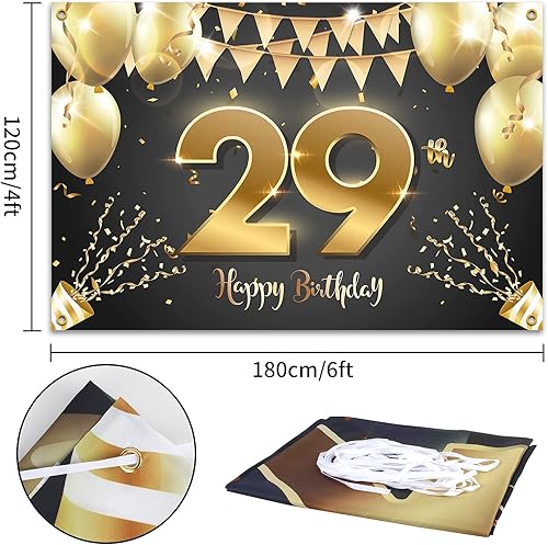 Miniatura 40 de HAMIGAR Fondo de pancarta de feliz cumpleaños número 17 de 6 x 4 pies, decoraciones de cumpleaños de 17 años, suministros de fiesta para niñas