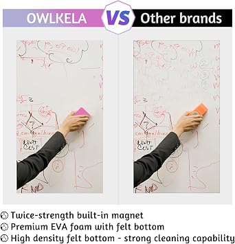 OWLKELA 48 pcs Dry Erase Erasers, Assorted Colors
