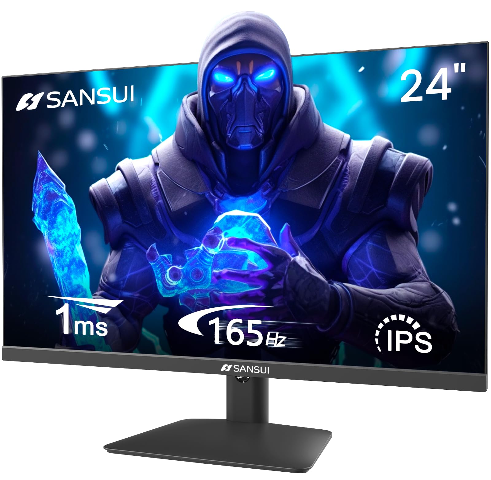 SANSUI24 Inch Gaming Monitor 165Hz, DP x1 HDMI x2 Ports IPS Computer Monitor, Racing FPS RTS Modes, 1ms Response Time 110% sRGB (ES-G24X5 HDMI Cable 1.5m Included)