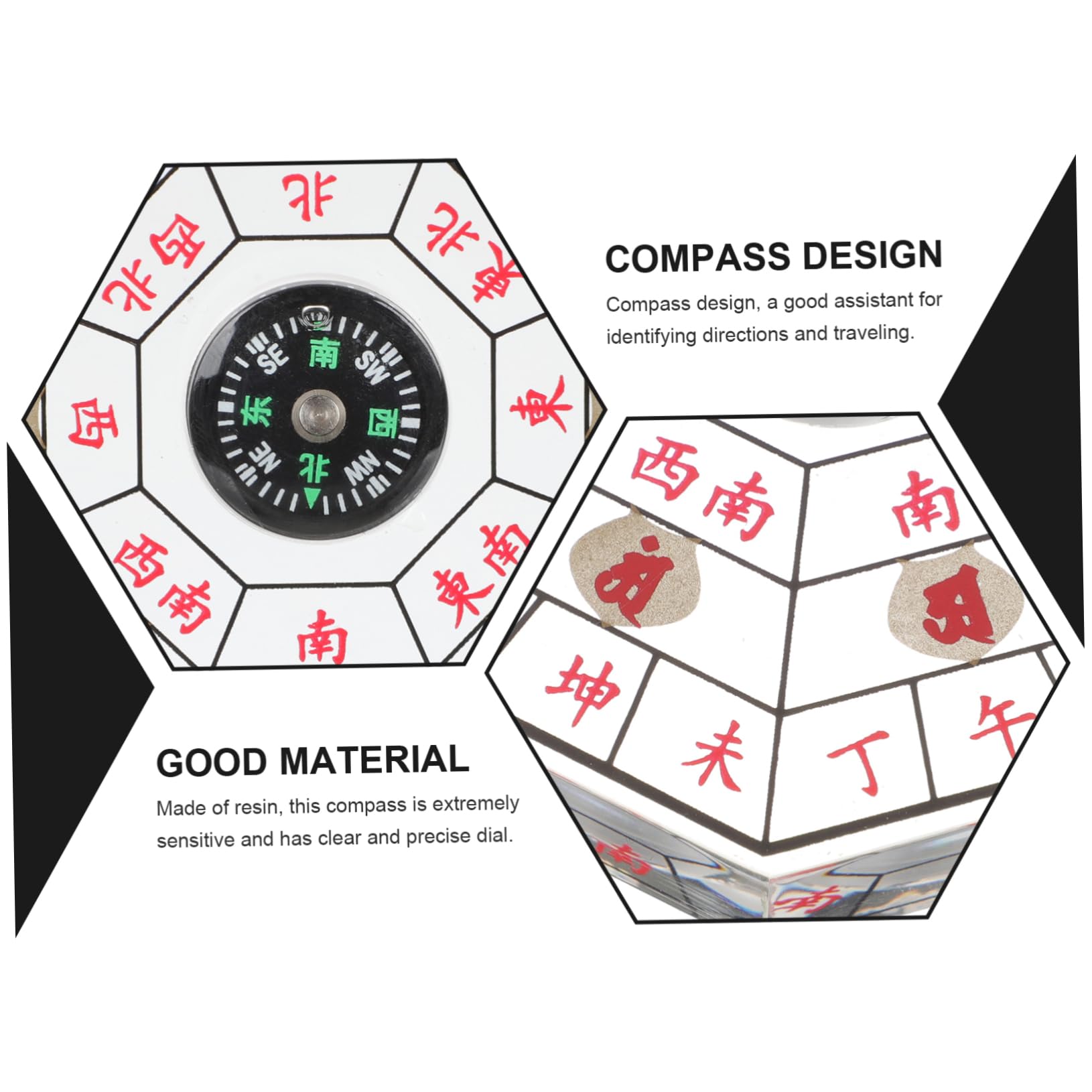 BESPORTBLE Piccola bussola Feng Shui camping meridiana accessori da campeggio bussola pirata orientamento bussola personalizzata Cina bussola retrò bussola per il campeggio resina