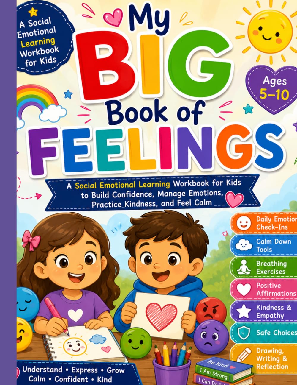 My Big Book of Feelings: A Social Emotional Learning Workbook for Kids to Build Confidence, Manage Emotions, Practice Kindness, and Feel Calm