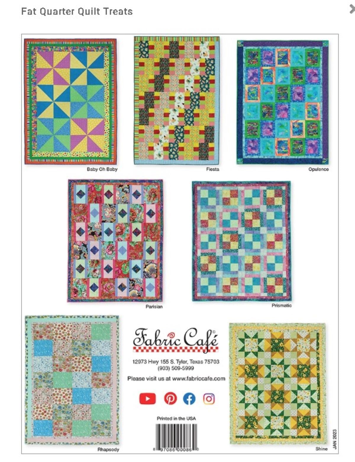Fabric Cafe Fat Quarter Quilt Treats, Multi