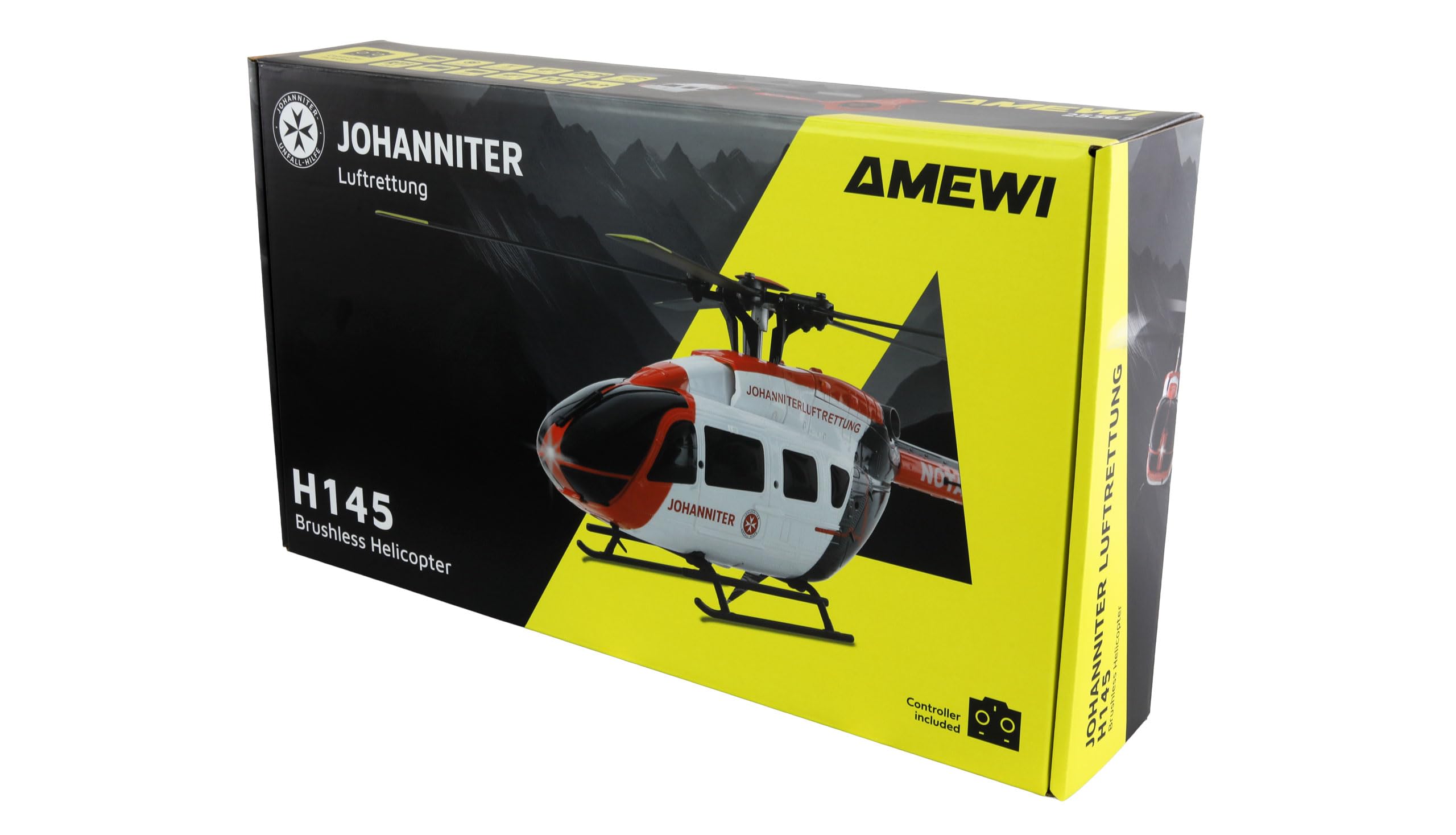 Amewi RC Helikopter Johanniter H145 Helikopter Brushless 6-Kanal 6G RTF