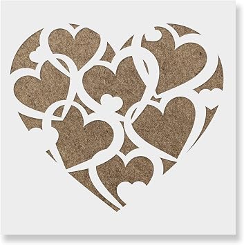 Stencil Revolution Pattern Heart Stencil - Card Making, Scrapbooking, Shapes, Love, Heart