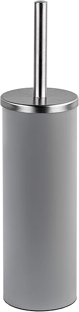 EPISTAR Toilet Brush and Holder | Silicone Brush Head | Stainless Steel Lid (Grey)