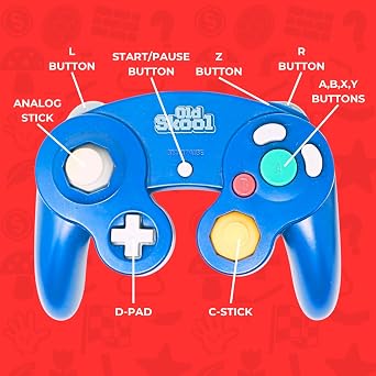 Old Skool GameCube/Wii Compatible Controller - Blue Special Edition