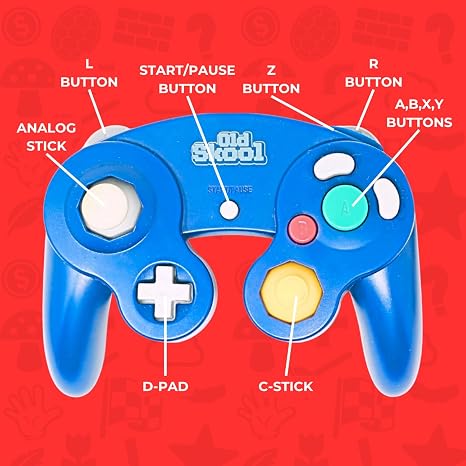 Old Skool GameCube/Wii Compatible Controller - Blue Special Edition