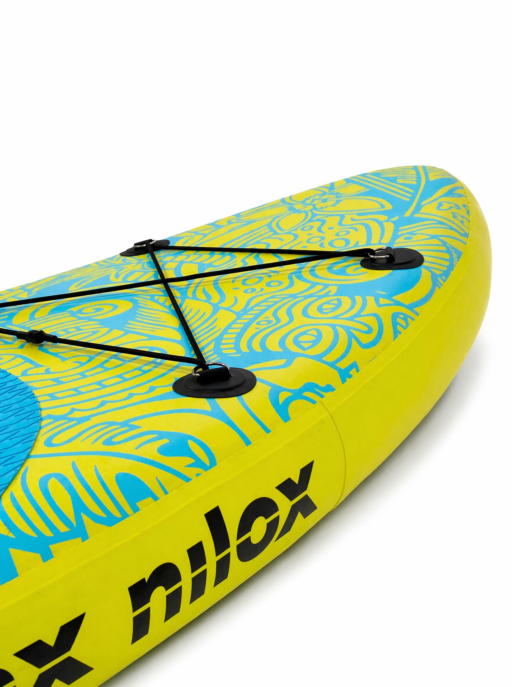 Nilox Set Tavola da Sup Gonfiabile con Scooter Acquatico Elettrico, Completo di Accessori con Zaino, Pagaia, Pompa, Leash, 1 Pinna, Velocità Fino a 5km/h, Tavola da 335x84x15cm