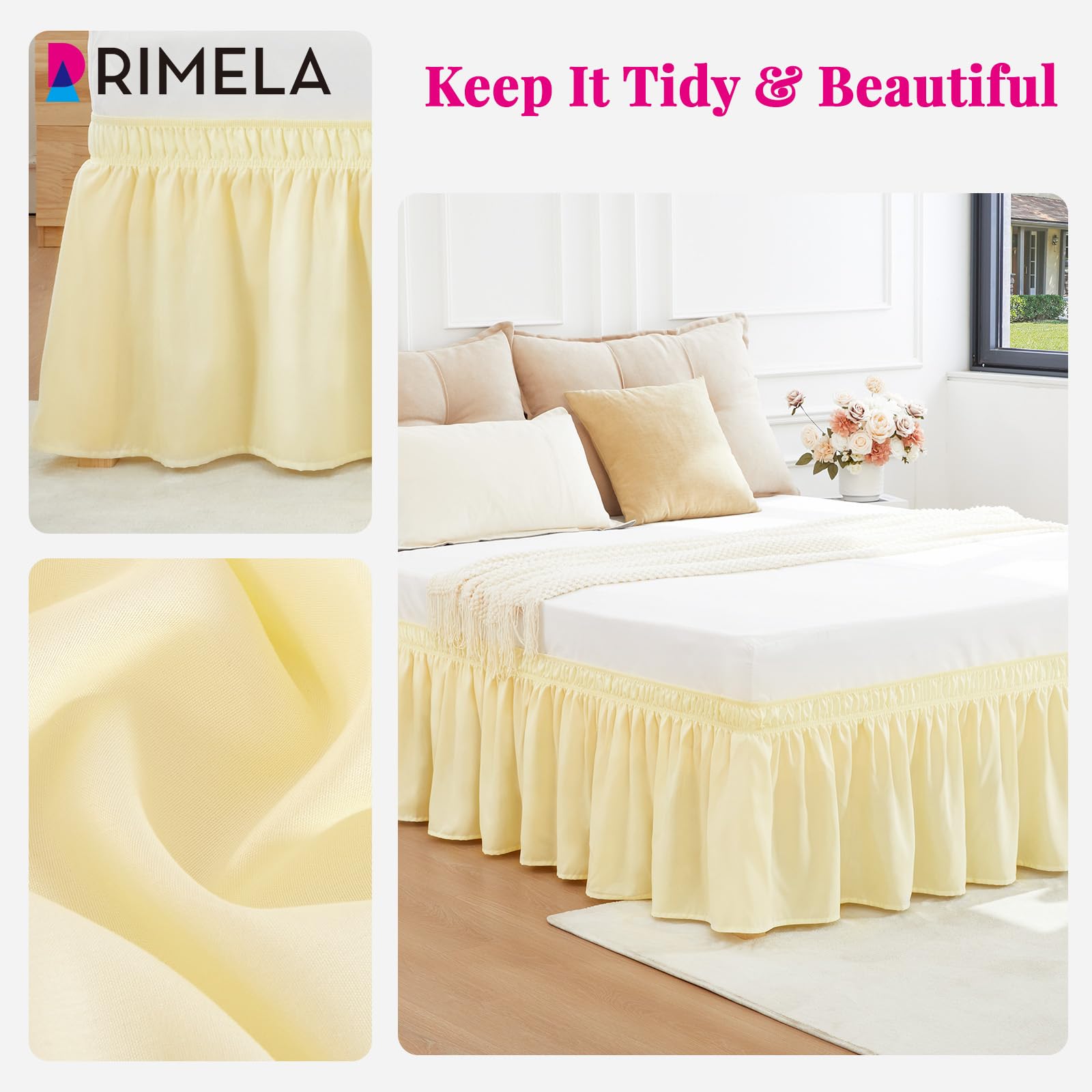 Bed Frame Mustard Bed Skirt Queen Size Tailored Drop Wrap Around