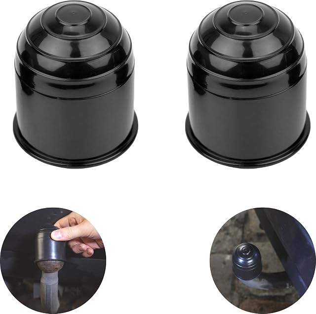 Your Day Mate Universal trailer hitch protection cap, for ball head couplings with 50 mm diameter, made of hard ABS hard plastic, weatherproof and car wash proof, erosion and dirt protection, black