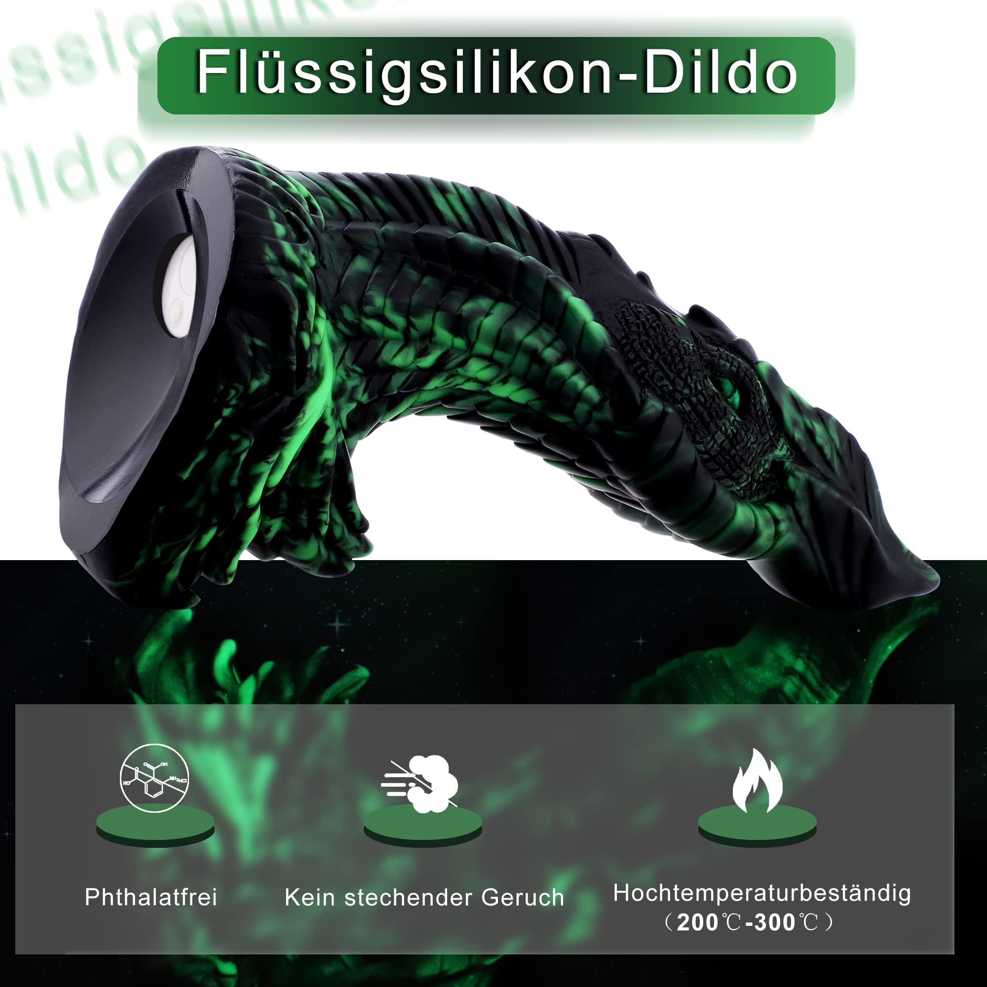 Wildolo APP Controlled Silicone Vibrator, Premium Fantasy Vibration Dildos, Double End Anal Dildo, Huge Dildo for Couple Play: Wildolo APP Controlled Silicone Vibrator, Premium Fantasy Vibration Dildos, Glow in The Dark Sex Toy for Men Women