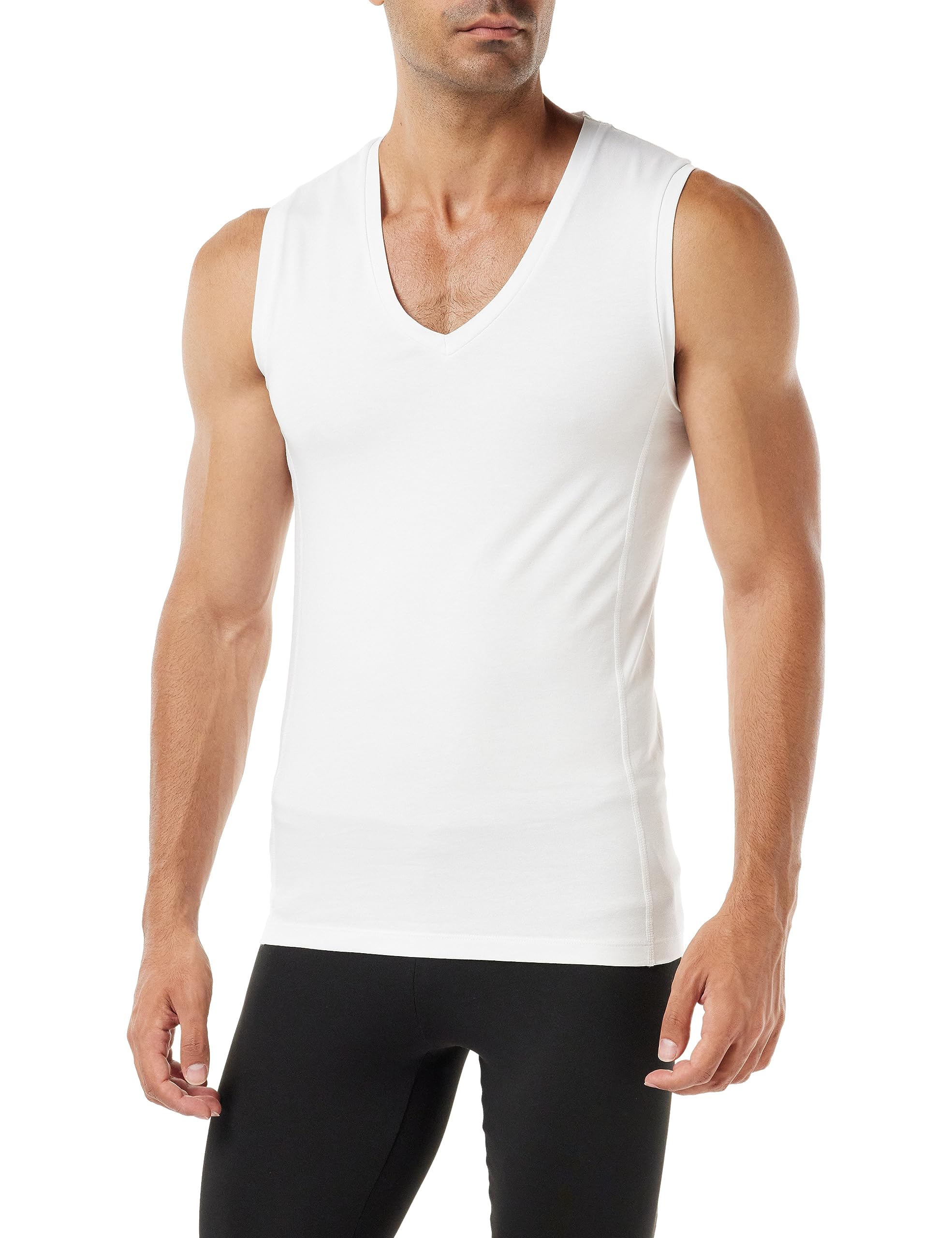Erkek D5060 Compact Kolsuz V Yaka T-shirt, Örme